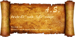 Andrásek Sándor névjegykártya